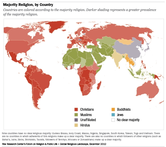 mapa dos cristãos um