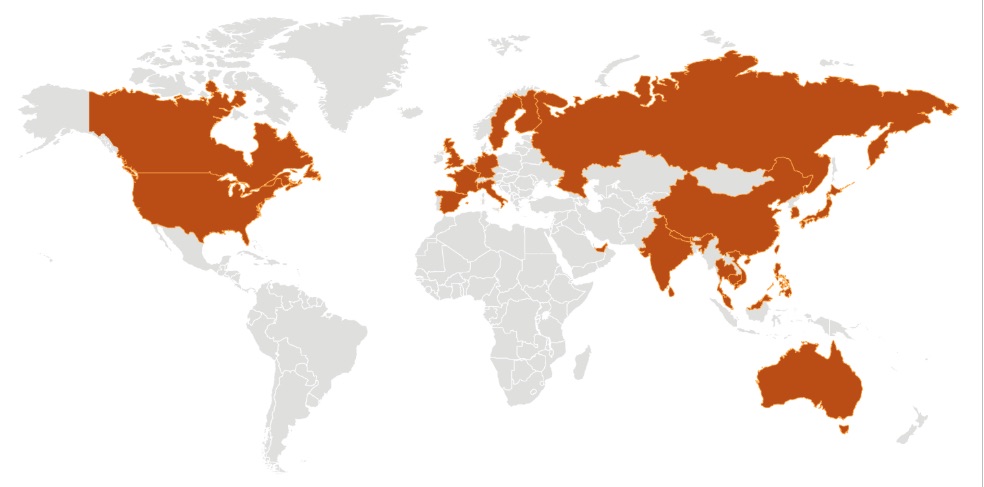Coronavirus mapa mundial 4 fev 2020
