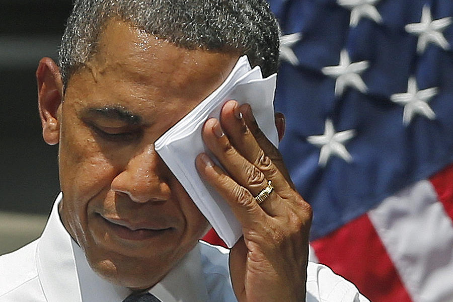 Obama suando a camisa